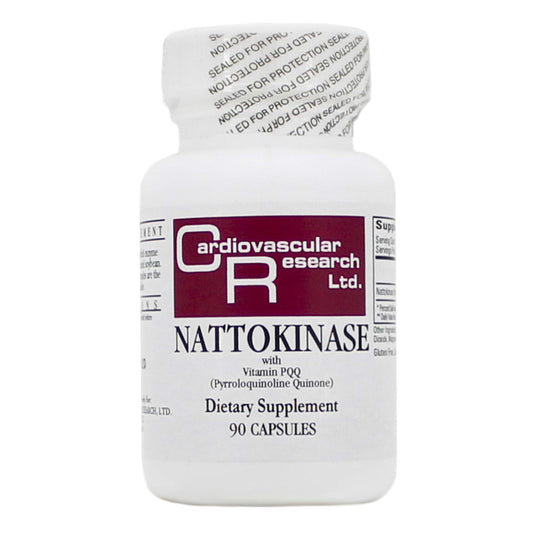 Ecological Formulas Nattokinase bottle front view highlighting pure enzyme for circulation support.