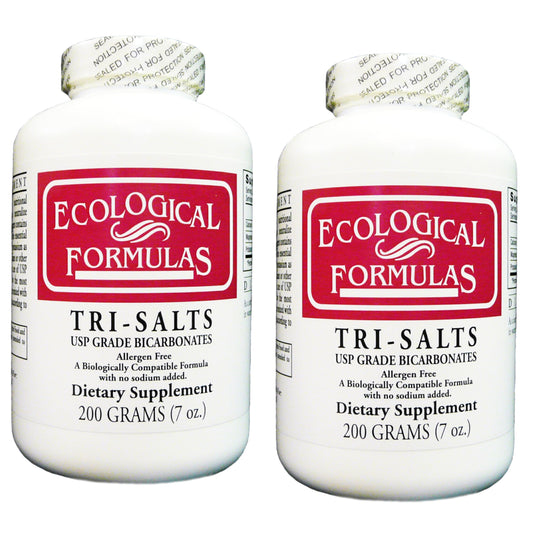 Ecological Formulas Tri-Salts bottle shows calcium, magnesium and potassium blend for balanced minerals.