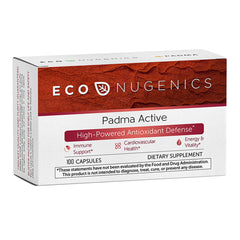 EcoNugenics Padma Active bottle front highlighting immune support and energy potential.
