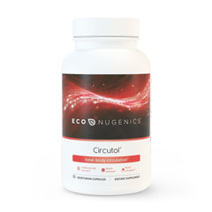 EcoNugenics Circutol bottle label highlighting nattokinase for circulation support