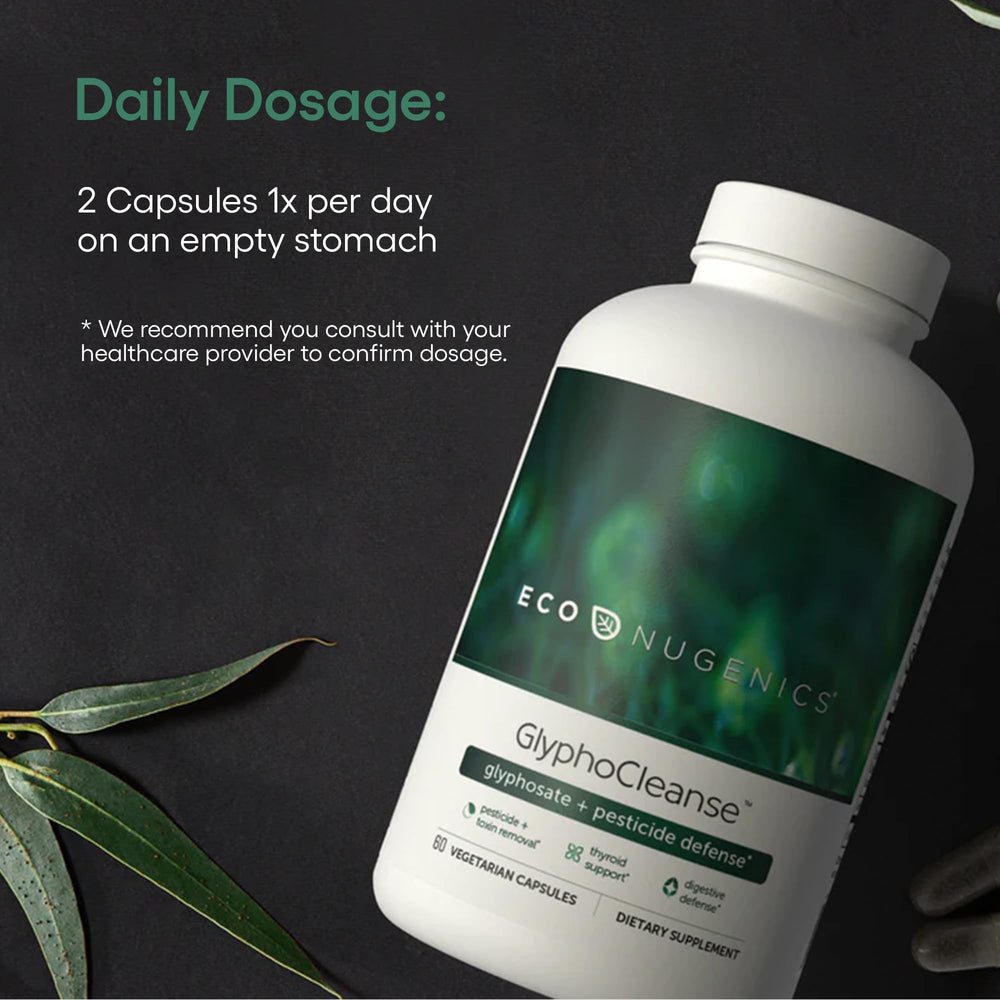 EcoNugenics Detox Rescue Bundle lifestyle scene with bottle and water