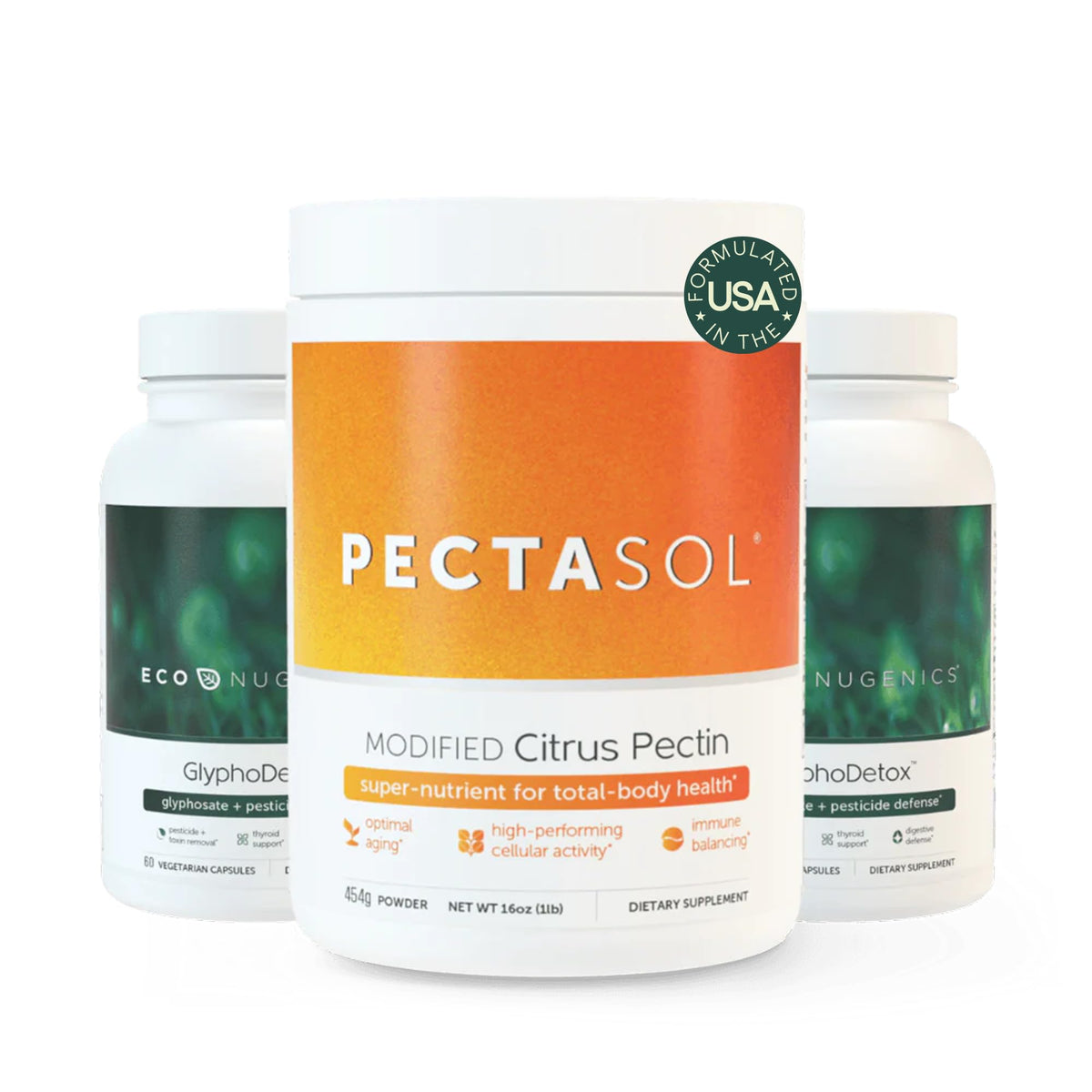 EcoNugenics Detox Rescue Bundle pectaSol powder bottle 454g for daily cellular support