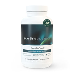 EcoNugenics ProstaCaid bottle front showing the product for prostate support and urinary comfort
