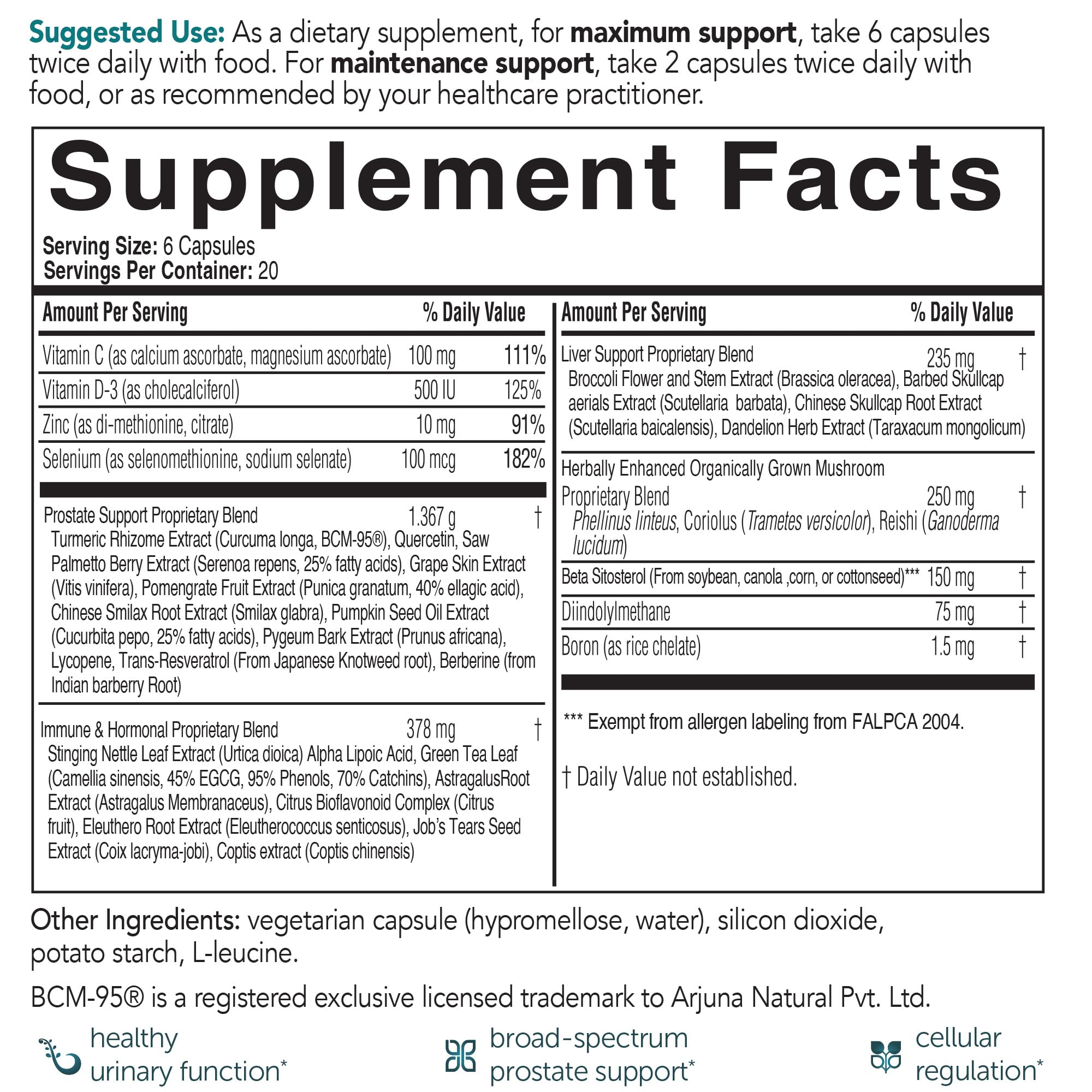 EcoNugenics ProstaCaid key ingredients graphic featuring turmeric and saw palmetto