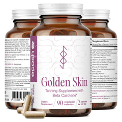Ecosh Golden Skin bottle front for ongoing skin glow support.