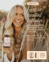 Ecosh Golden Skin bottle on dresser suggests daily wellness routine.