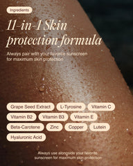 Ecosh Golden Skin ingredients visual emphasizes vitamins and minerals for skin.
