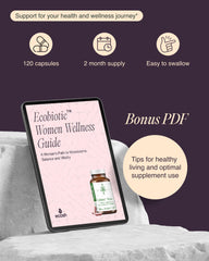 Ecosh packaging on shelf communicates clean, shelf-stable probiotic care.