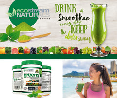 ecostream Naturals Vital First Daily Greens scoop showcases convenient daily serving.