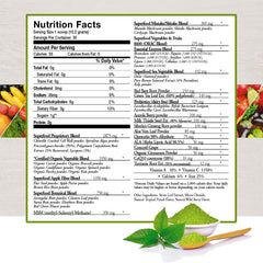 ecostream Naturals Vital First Daily Greens tub label highlights organic greens and 30 servings.