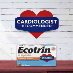Ecotrin safety-coated aspirin highlighting stomach comfort feature.