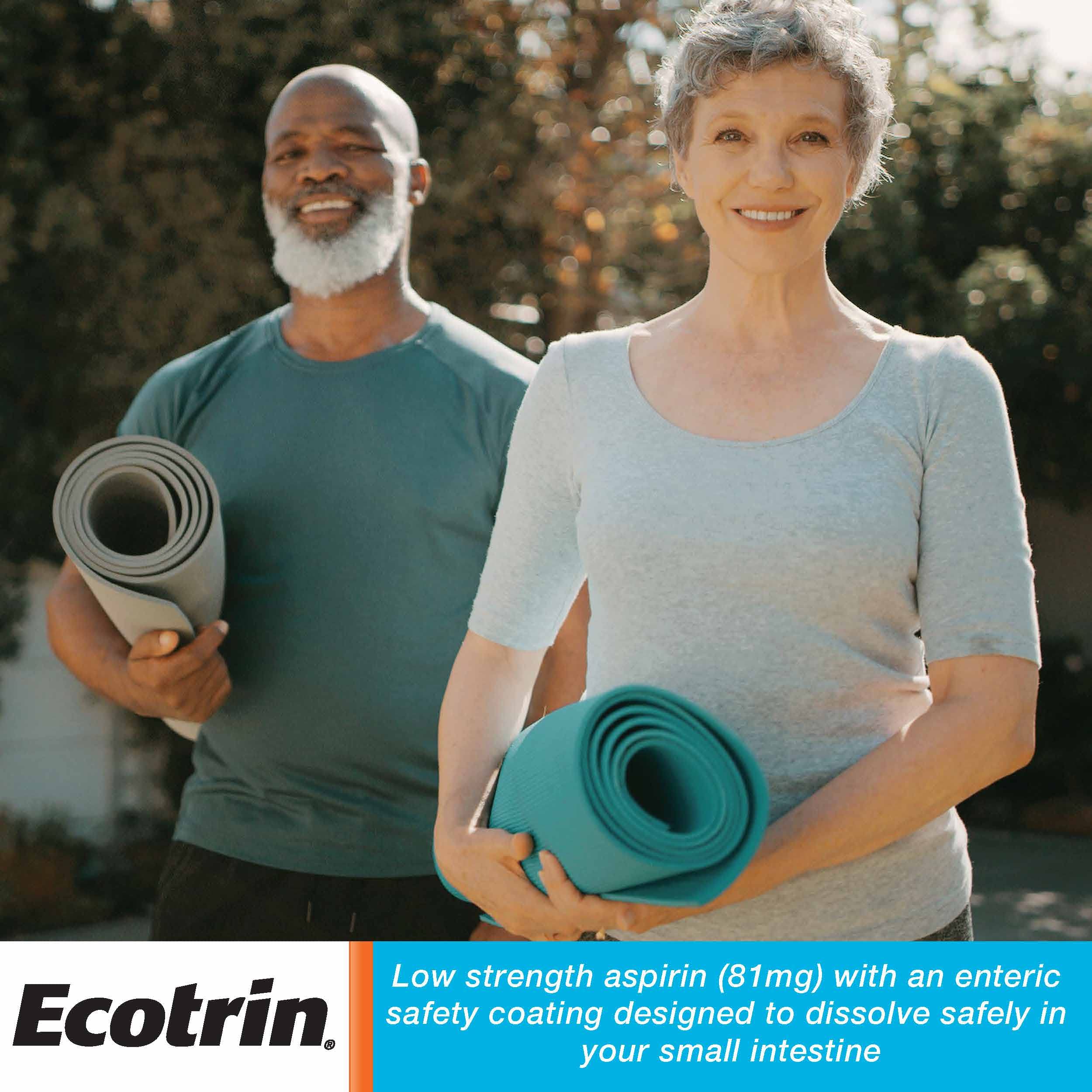 Ecotrin close-up of stomach safety coating on tablets