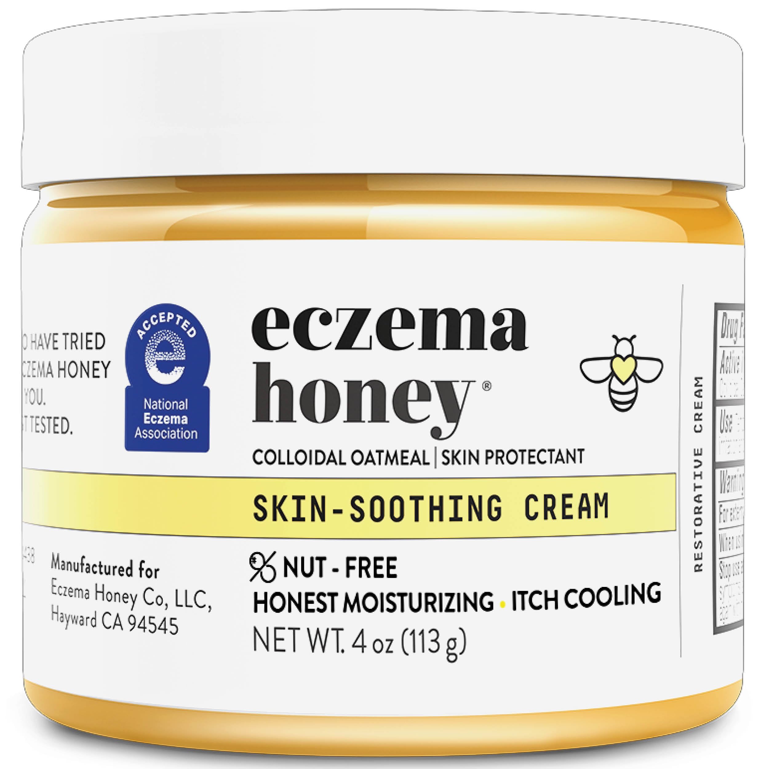 ECZEMA HONEY bottle shows nut-free original cream for soothing dry, irritated skin
