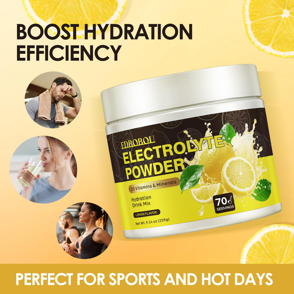 Pouring EDBOBOU Lemon Electrolyte into a glass during hot weather.