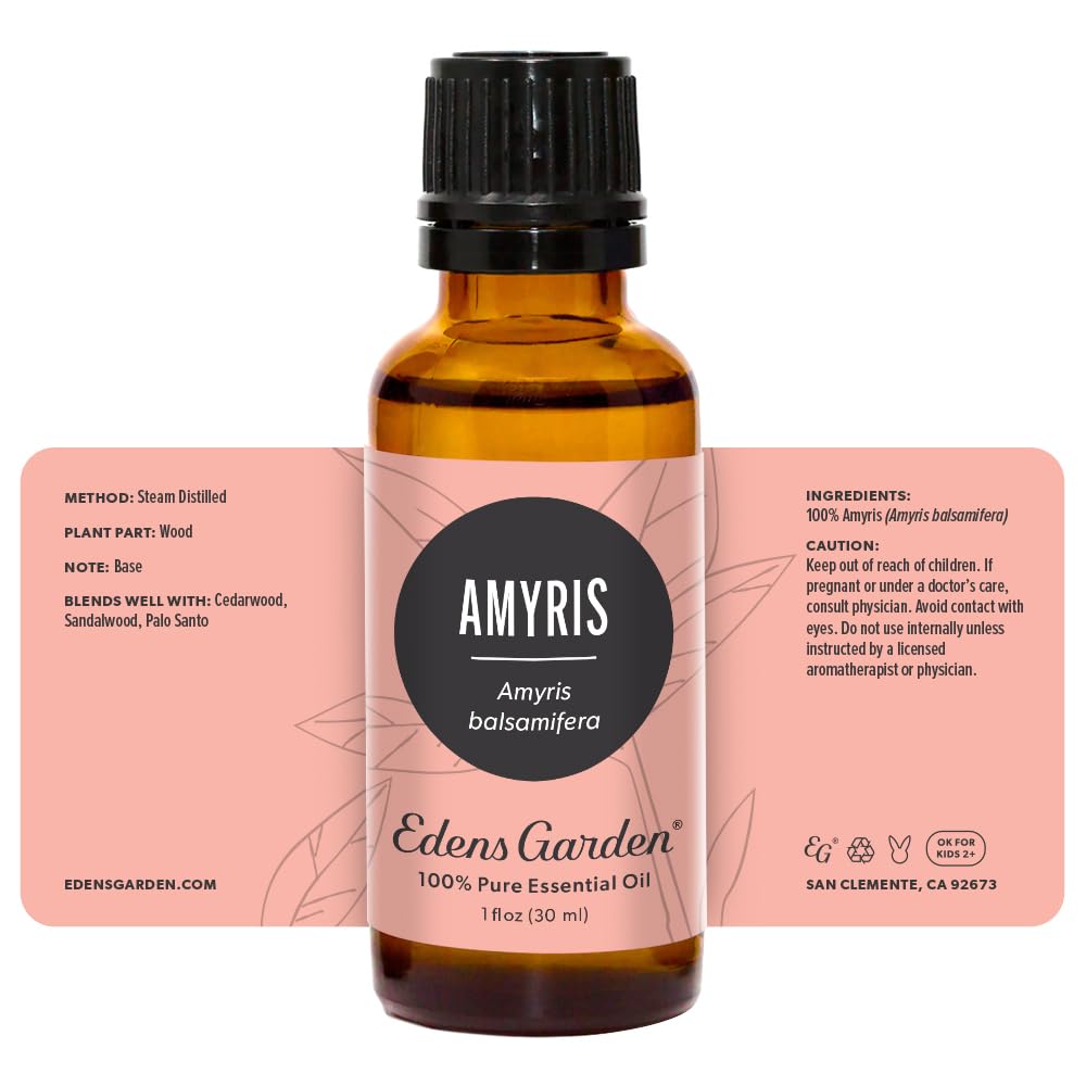 Edens Garden Amyris essential oil used in a massage and skin care blend.