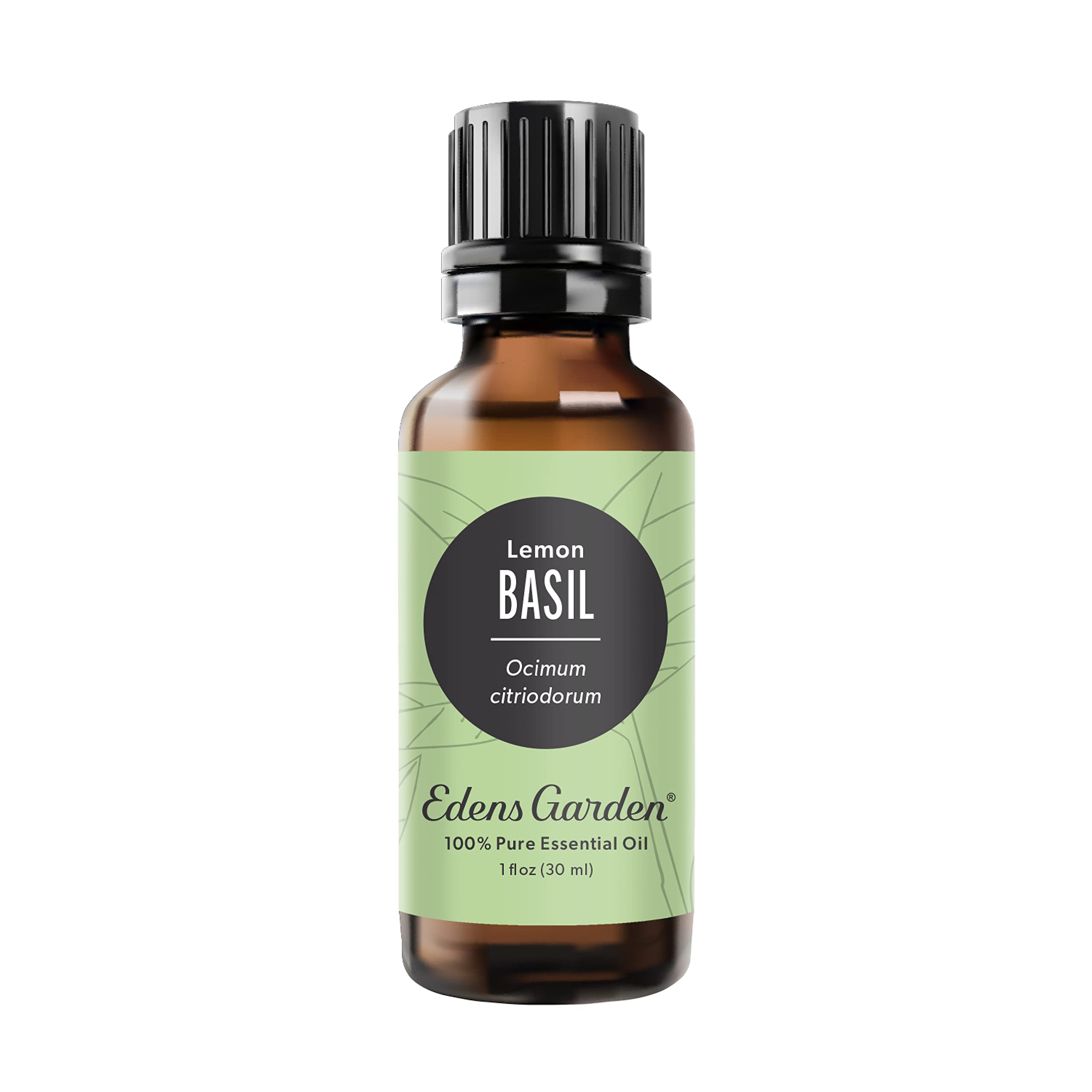 Edens Garden Basil-Lemon bottle front showcases a refreshing citrus-herbal aroma.