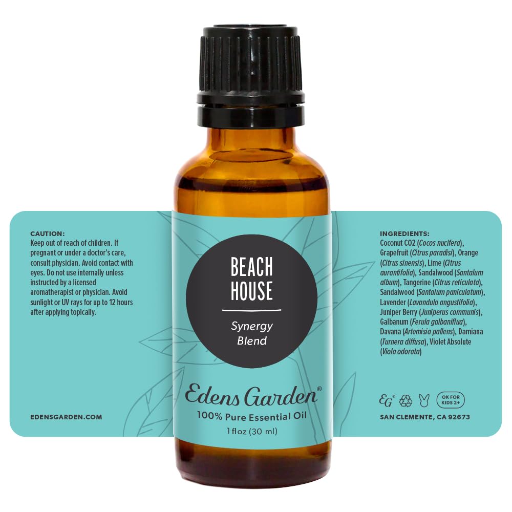 Edens Garden Beach House ambience, enhances tranquil home atmosphere.