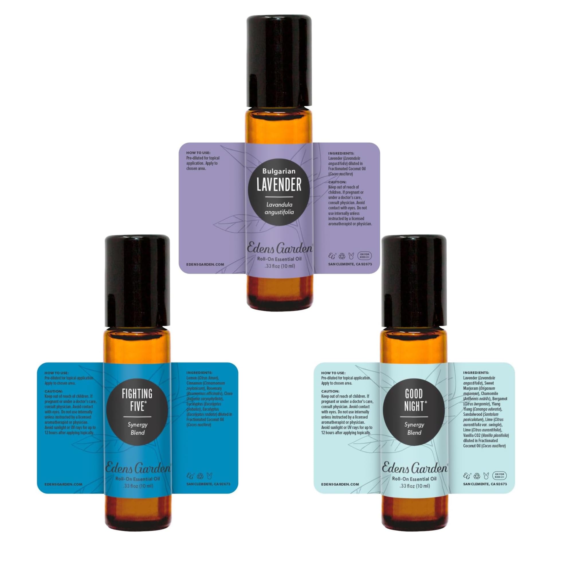 Edens Garden brand artwork and bottles illustrating a trusted aromatherapy collection