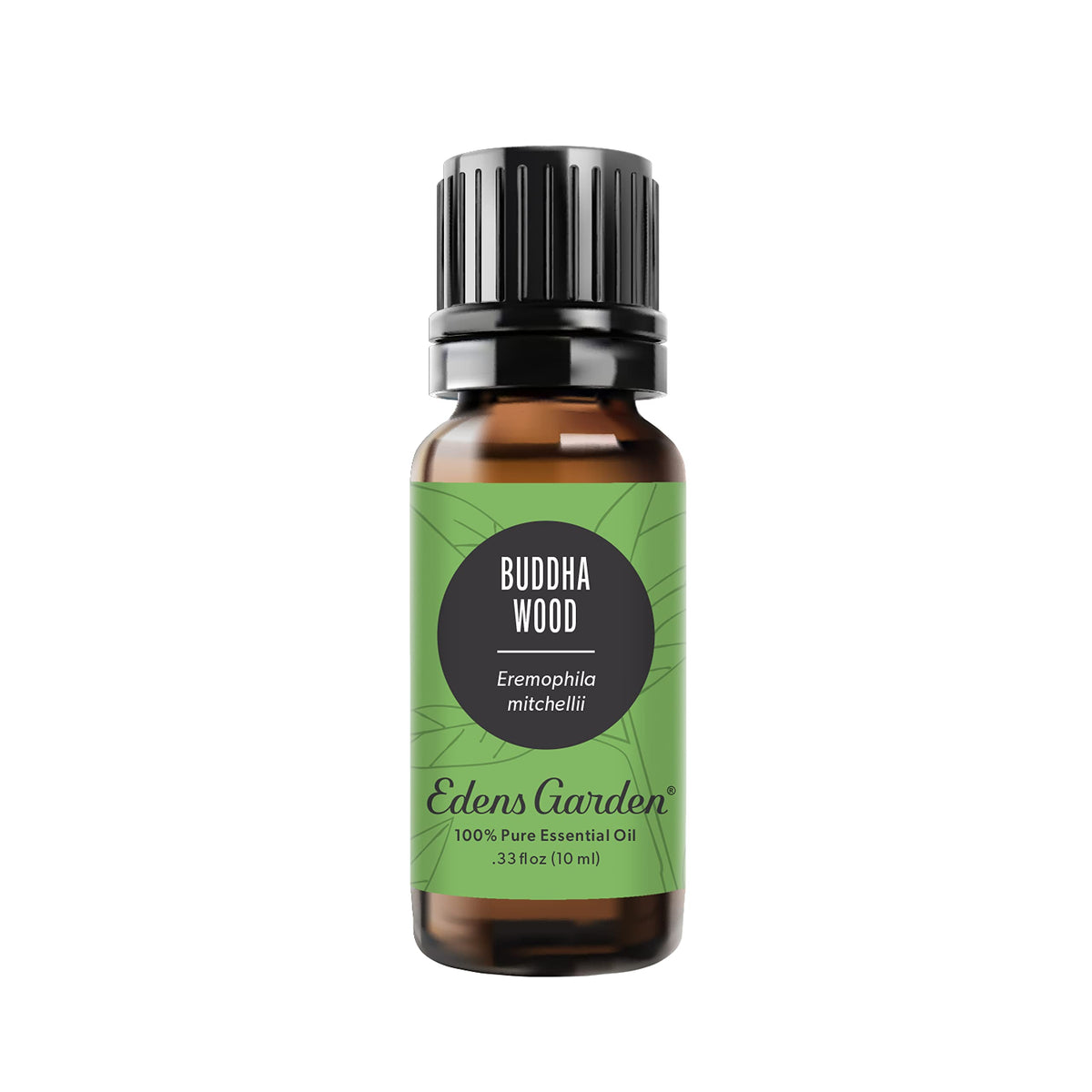 Edens Garden Buddha Wood essential oil bottle with amber glass, ideal for diffuse aromatherapy.