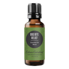 Edens Garden Bug Bite Relief bottle close-up highlighting premium essential oil blend for skin comfort