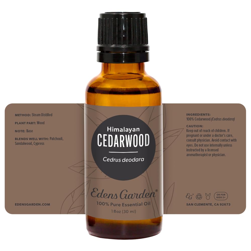 Edens Garden Cedarwood Himalayan oil packaging and sustainability