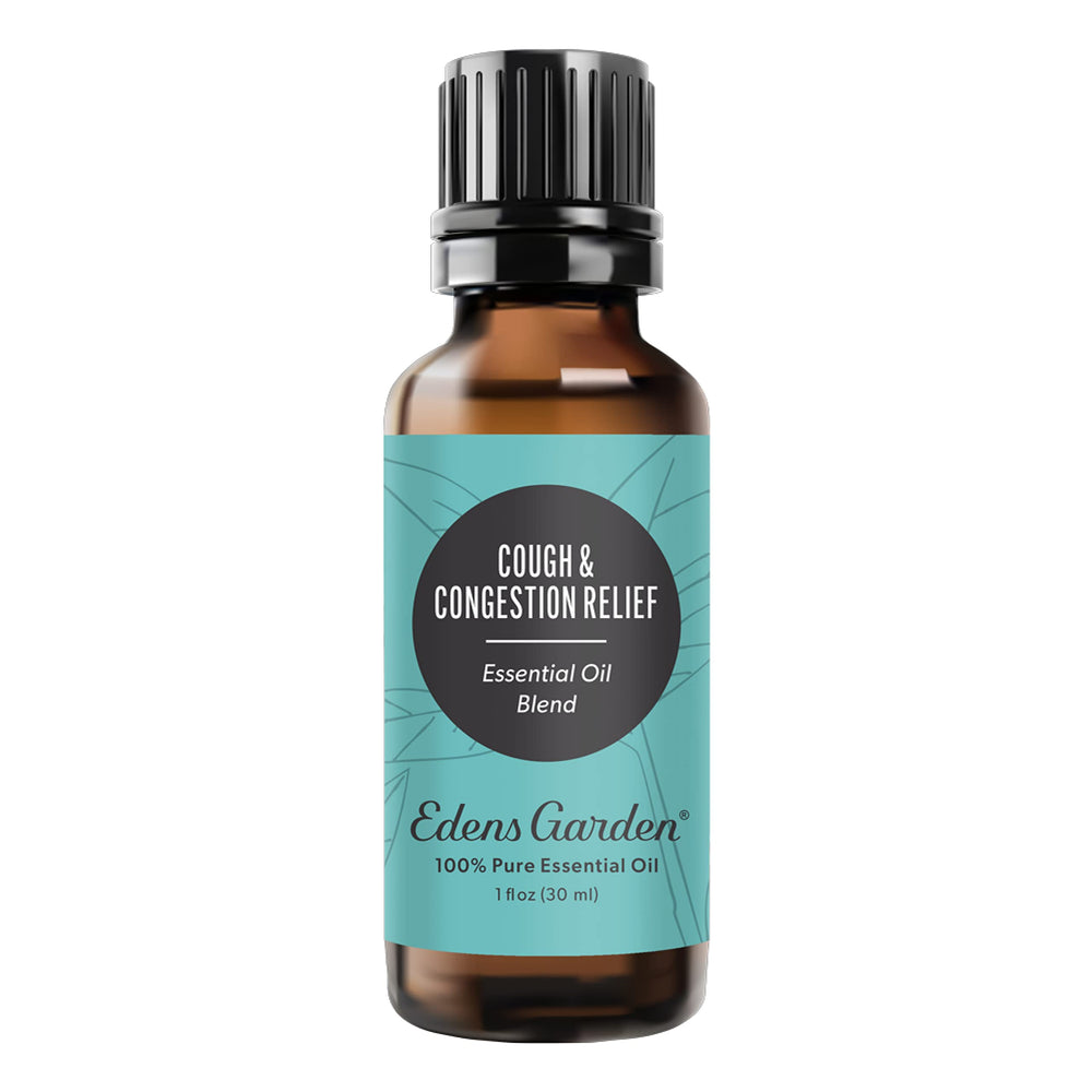 Edens Garden Cough & Congestion Relief bottle front view for aroma therapy