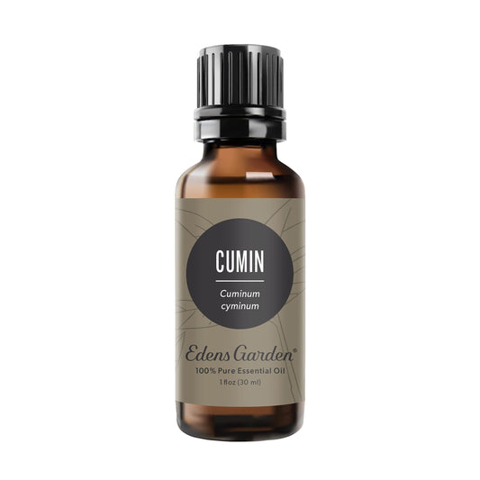 Edens Garden cumin essential oil bottle ready for diffusion and culinary use.