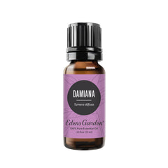 Edens Garden Damiana oil bottle pour for calm aromatherapy