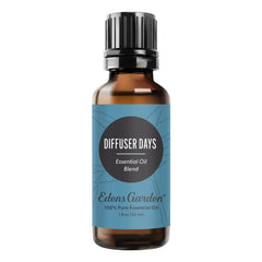 Edens Garden Diffuser Days bottle displaying pure essential oil for versatile home scenting.