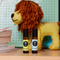 Edens Garden Fighting Five roll-on bottle delivers vibrant, invigorating aroma.