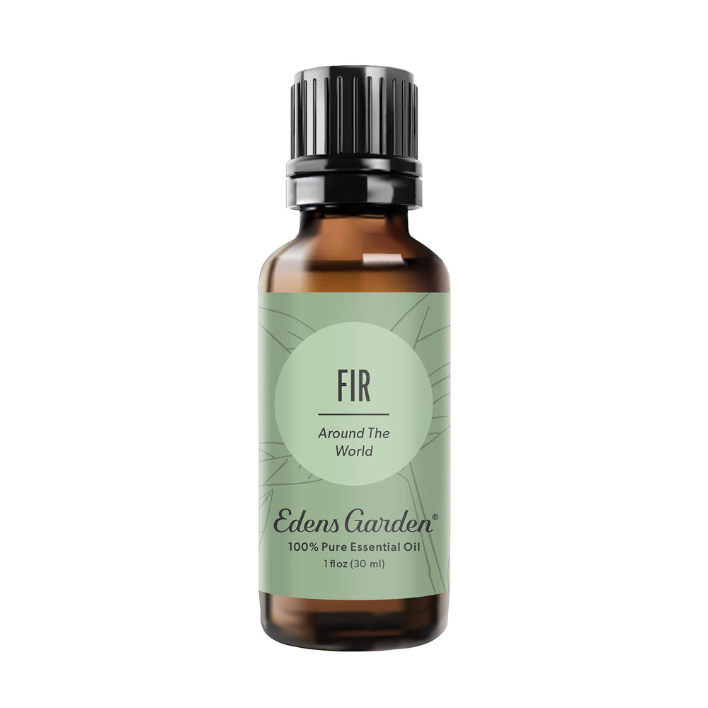Edens Garden Fir Around The World oil bottle showing forest-inspired scent and purity