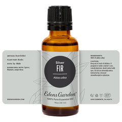 Edens Garden Fir-Silver bottle side-view conveying trust and quality