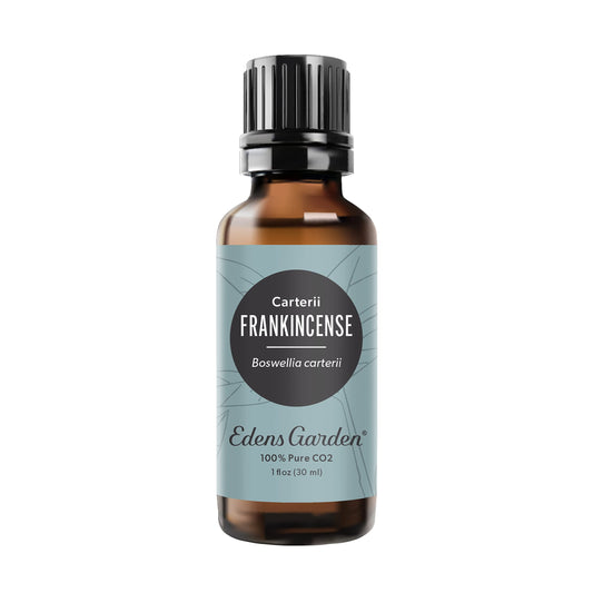 Edens Garden Frankincense CO2 bottle for diffusers and skin benefits.