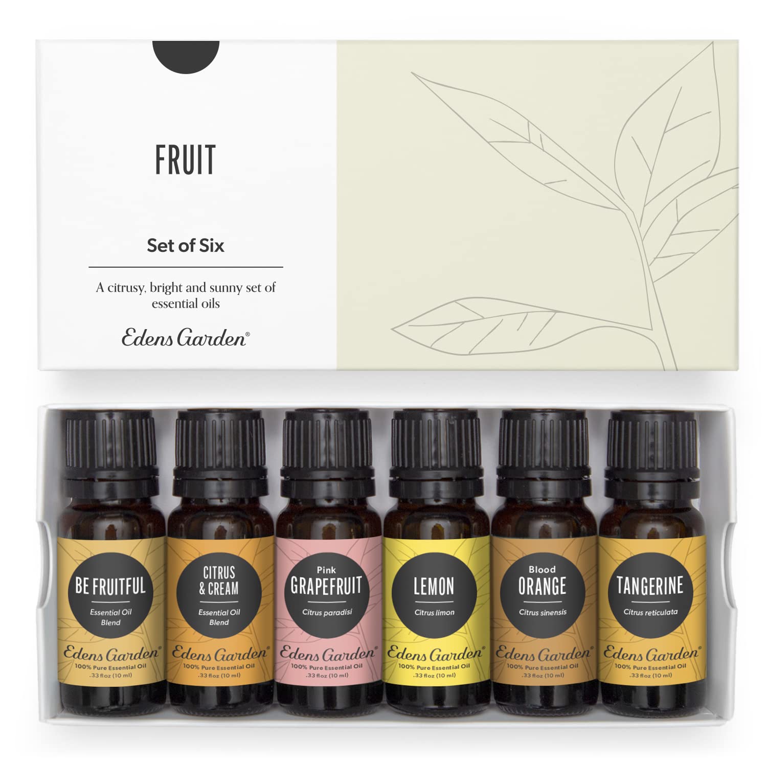 Edens Garden Fruit Set Lemon bottle diffuses a fresh, uplifting citrus aroma.