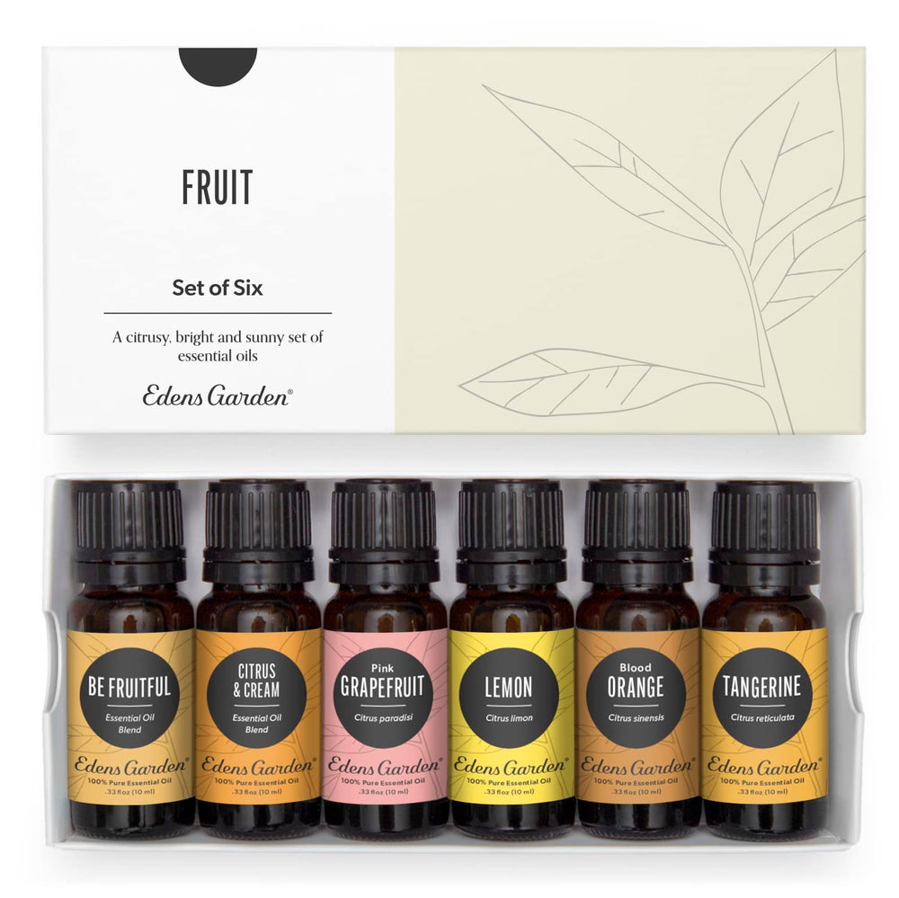 Edens Garden Fruit Set Lemon bottle diffuses a fresh, uplifting citrus aroma.