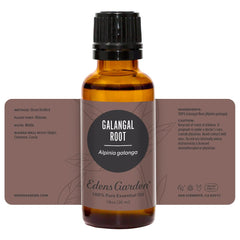 GC-MS batch transparency for Edens Garden Galangal Root oil.