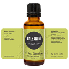 Edens Garden Galbanum skin-care use with grounding scent during routine