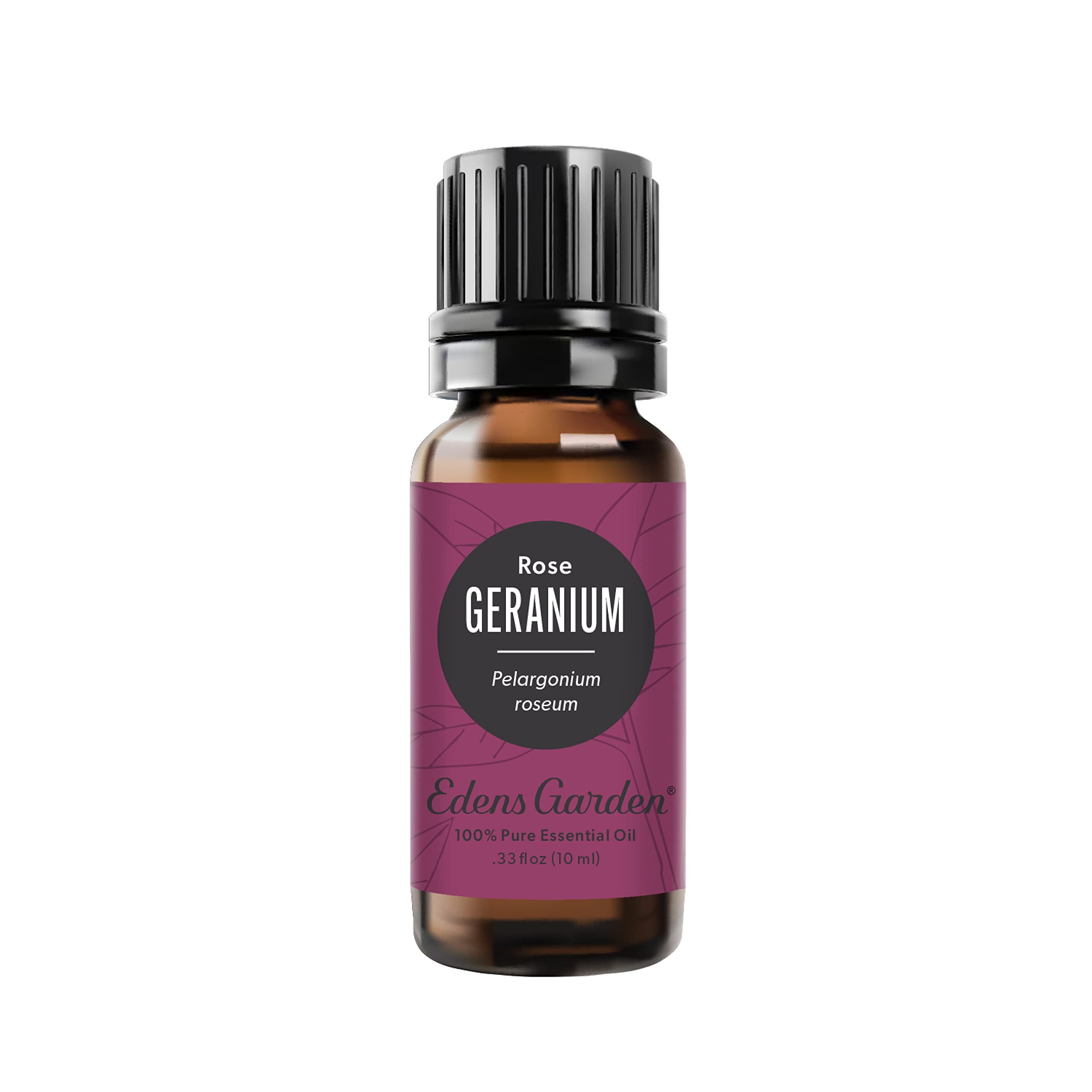 Edens Garden Geranium-Rose essential oil bottle front view for diffusion and mood support