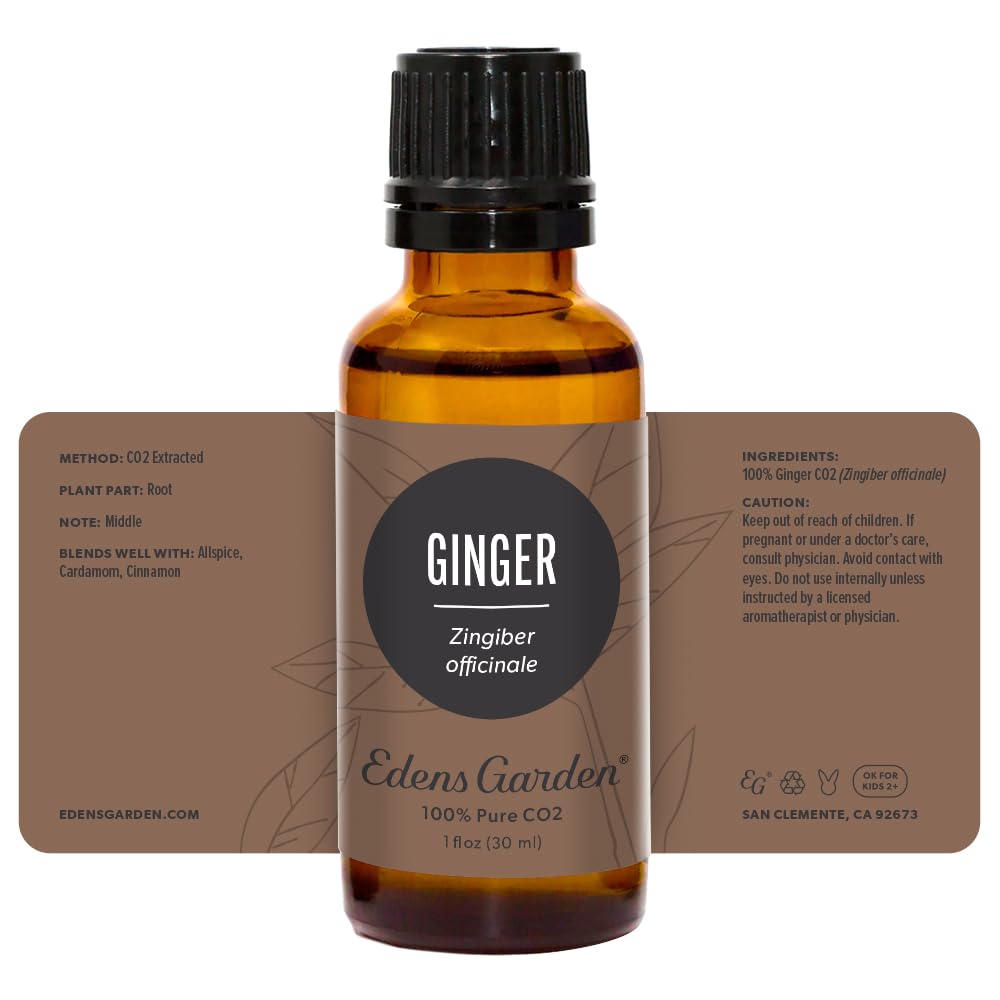 Edens Garden Ginger CO2 oil in a cozy diffuser setup for evenings