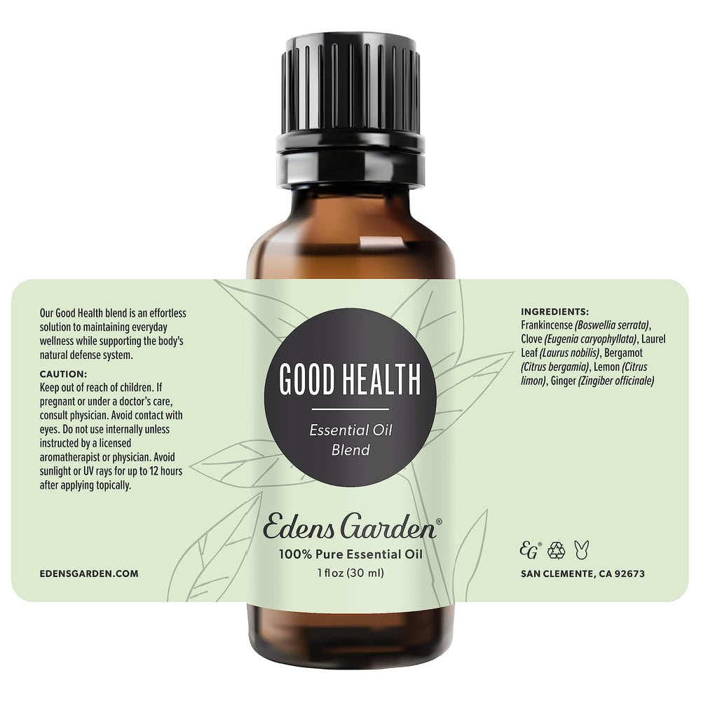 Edens Garden Good Health bottle with lemon peel visual cue