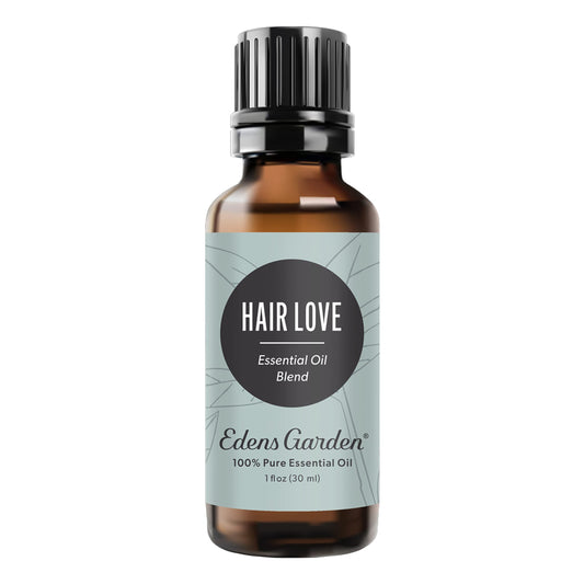 Edens Garden Hair Love bottle front view, calming aroma for daily care.