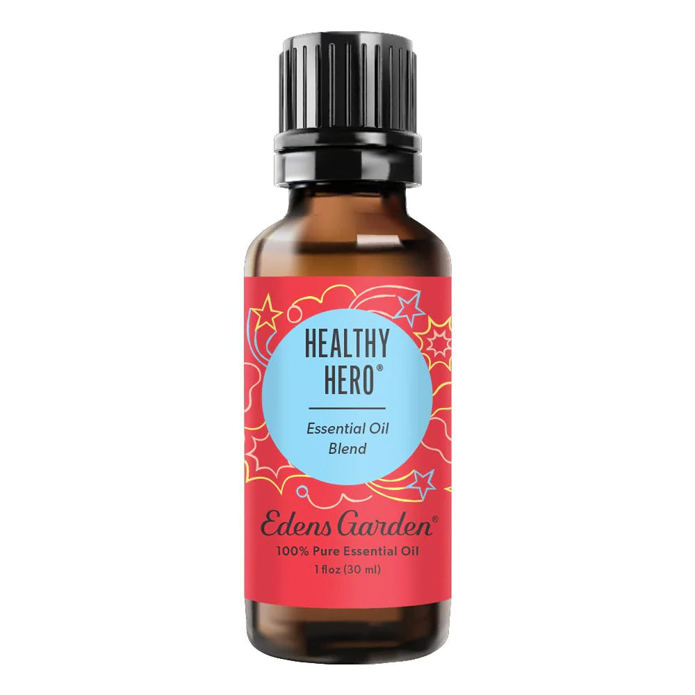 Edens Garden Healthy Hero bottle front view for kid-friendly aromatherapy