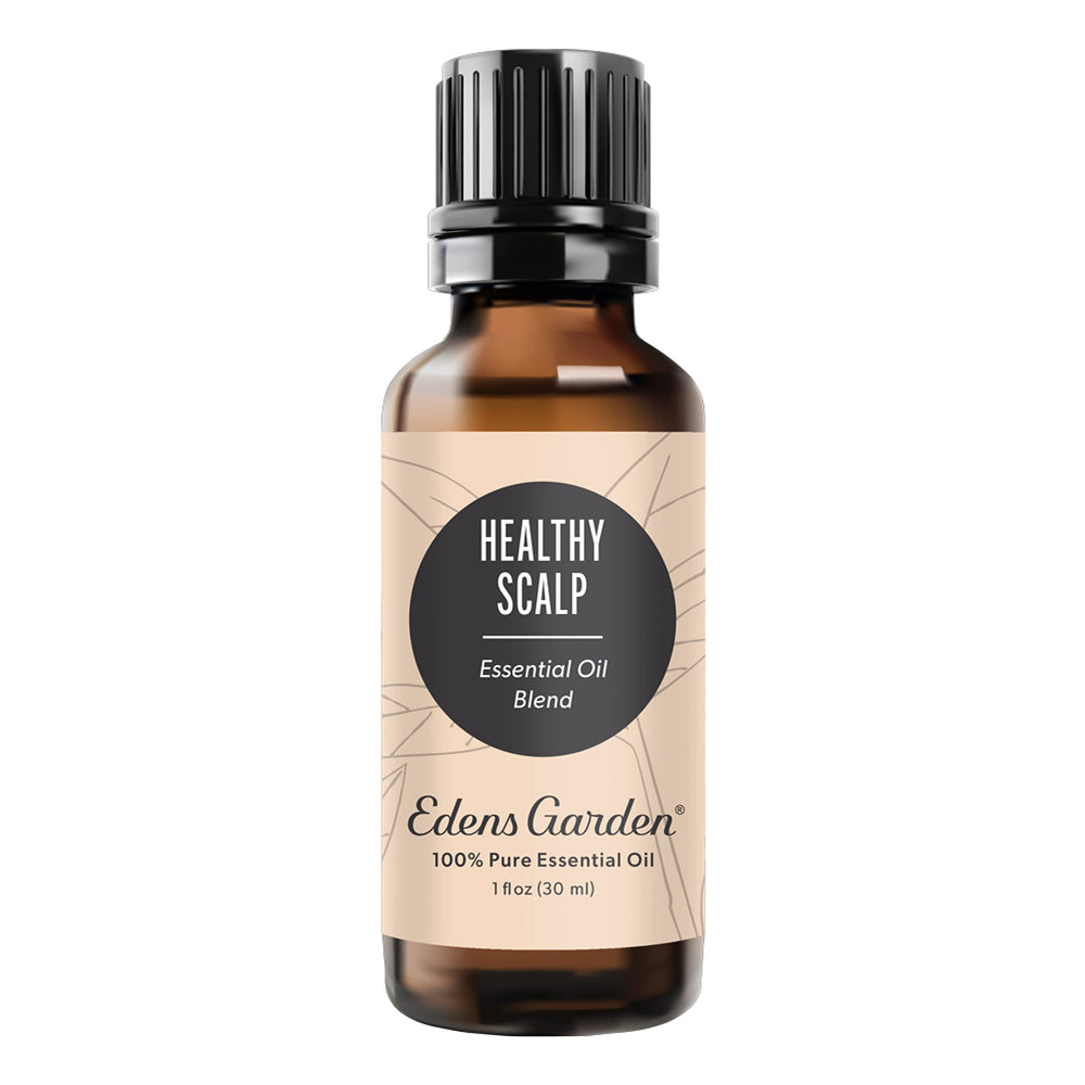 Edens Garden Healthy Scalp Blend bottle displaying premium essential oils for scalp care