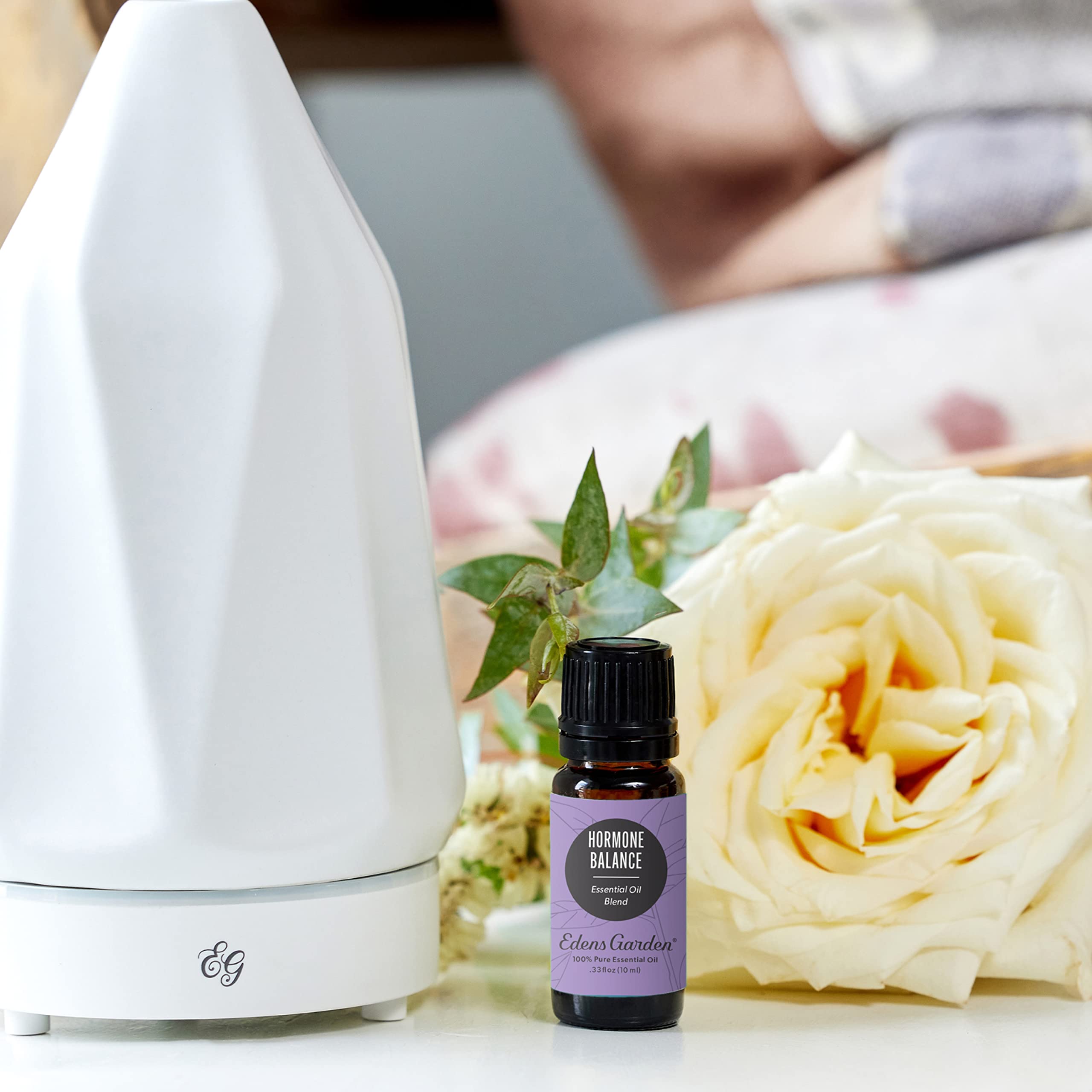 Edens Garden Hormone Balance diffuser releases a soothing aroma.