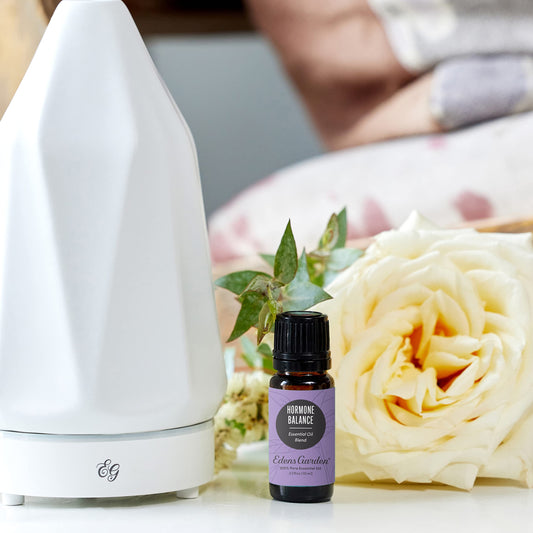 Edens Garden Hormone Balance diffuser releases a soothing aroma.