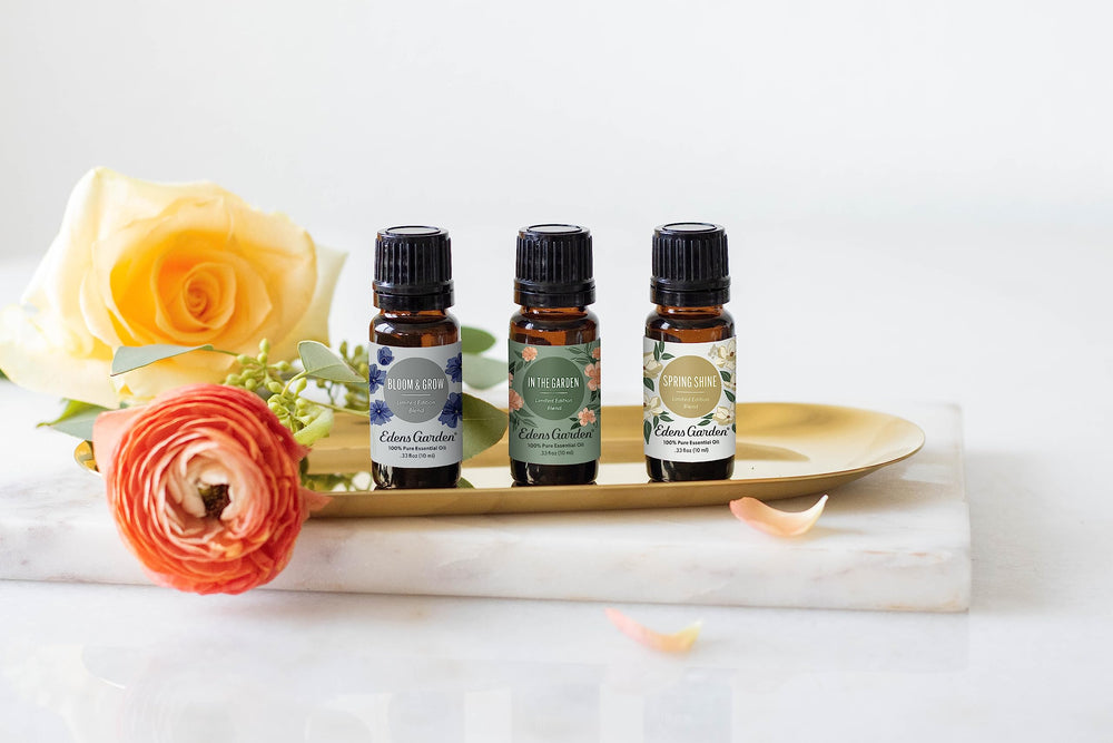 Edens Garden In The Garden bottle, floral-herbal scent uplifting spaces