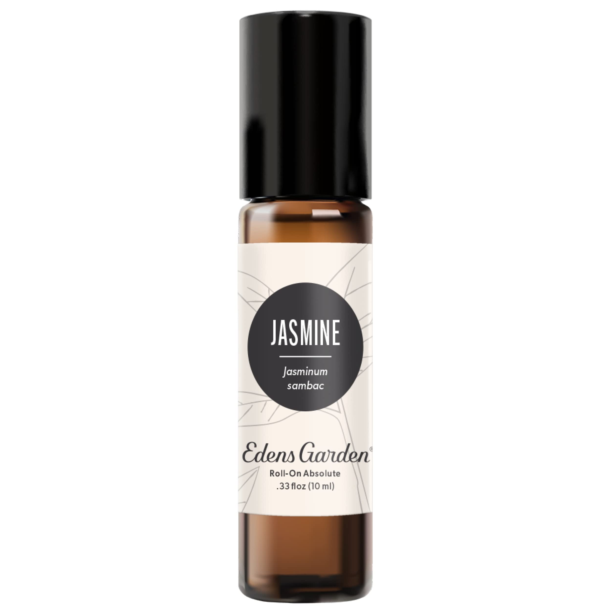 Edens Garden Jasmine Absolute roll-on bottle for travel-friendly aromatherapy.