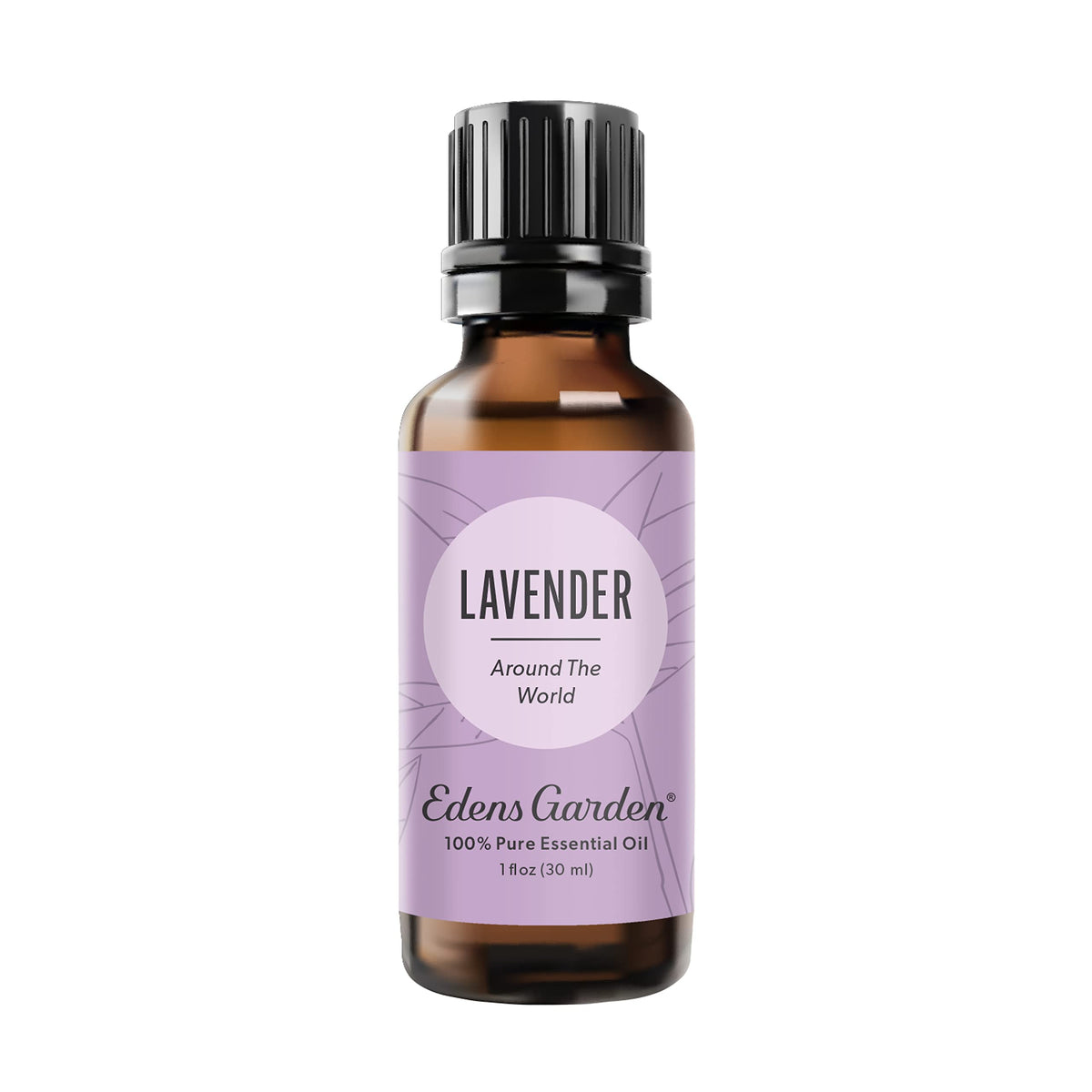 Edens Garden Lavender Around The World bottle showing premium essential oil for diffuser use