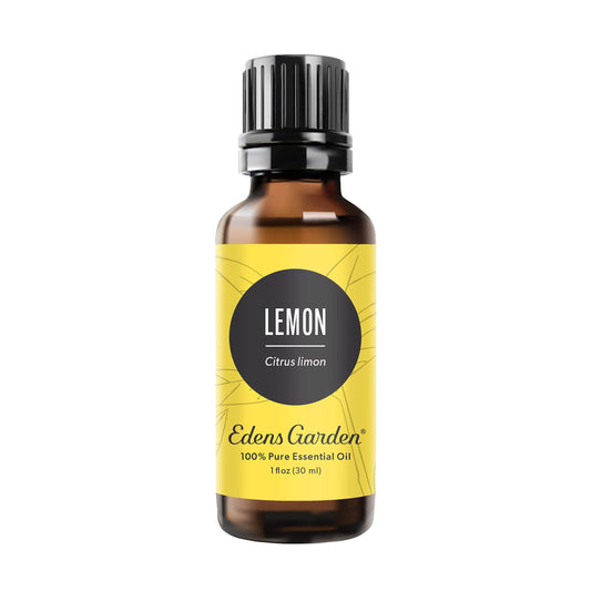 Edens Garden Lemon Essential Oil bottle for fresh citrus aroma in diffusers