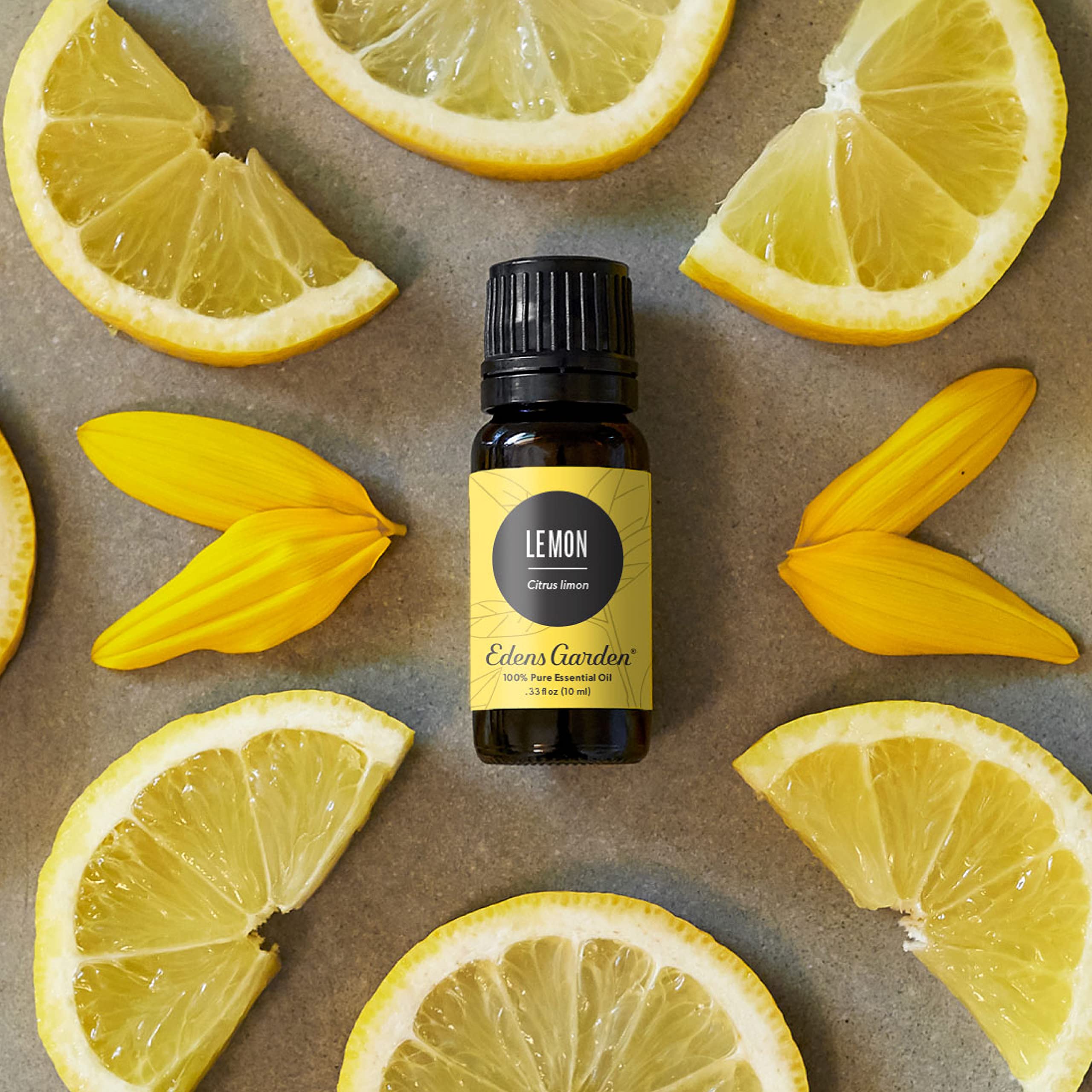 Edens Garden Lemon Essential Oil diffuser scene delivering uplifting daytime ambiance